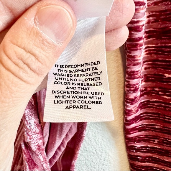 Lulus Bodysuit Women’s Large Dusty Pink Save the Date Velvet Striped Long Sleeve - Picture 6 of 10